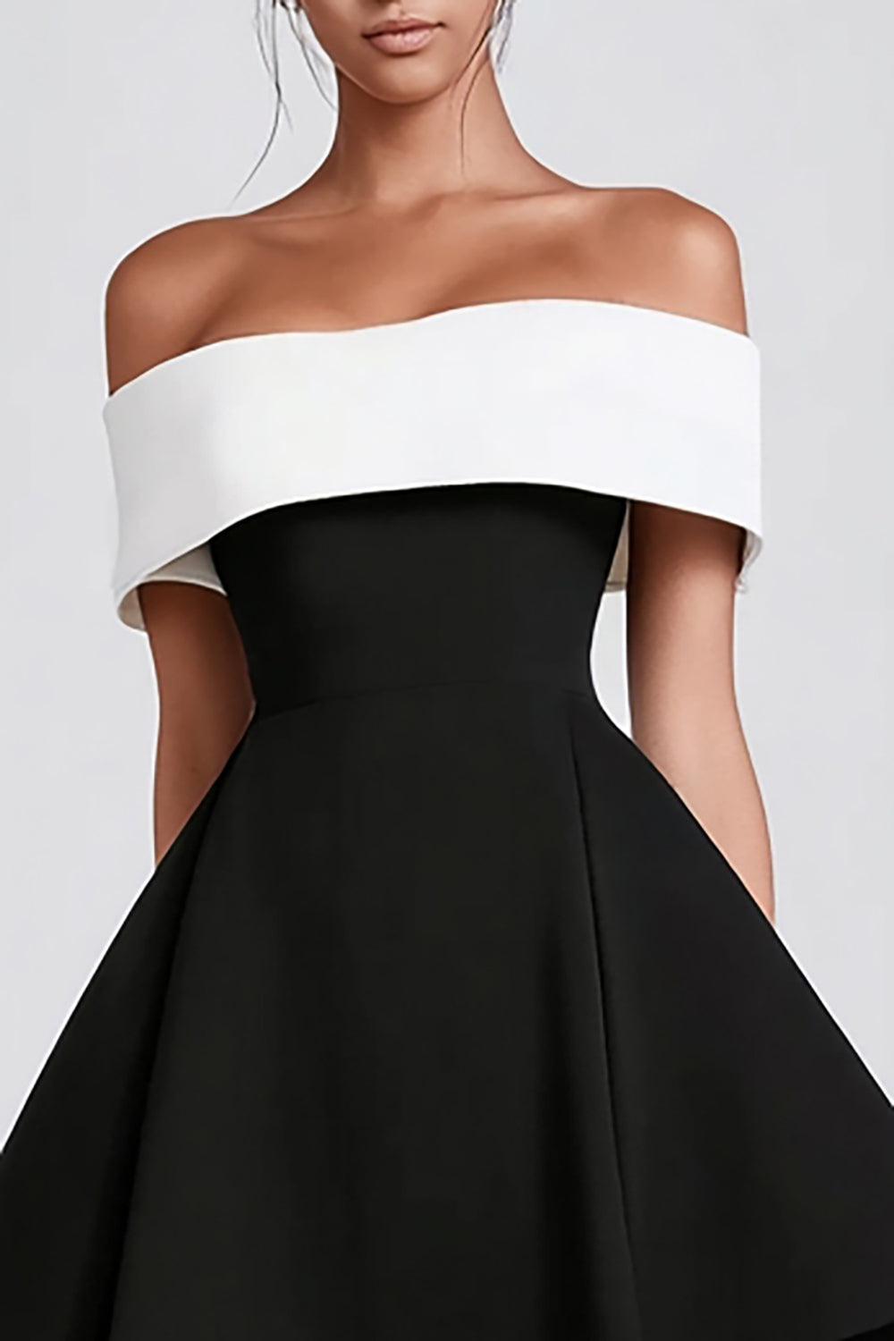 Black and White Short A-Line Cocktail Dress